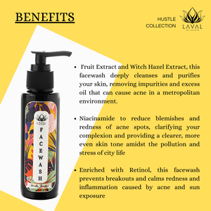 
                  
                    benefits of using laval hustle collection facewashis deeply cleansing , purifies your skin, removes excess oil, and reducess inflammation
                  
                