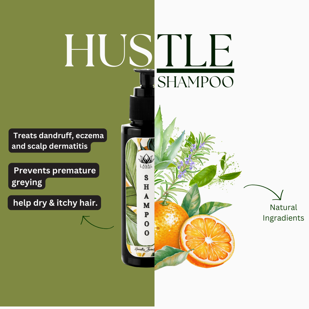 
                  
                    Hustle shampoo for long hair | Vitamin C, Salicylic acid for dry Itchy scaly & flaky scalp
                  
                
