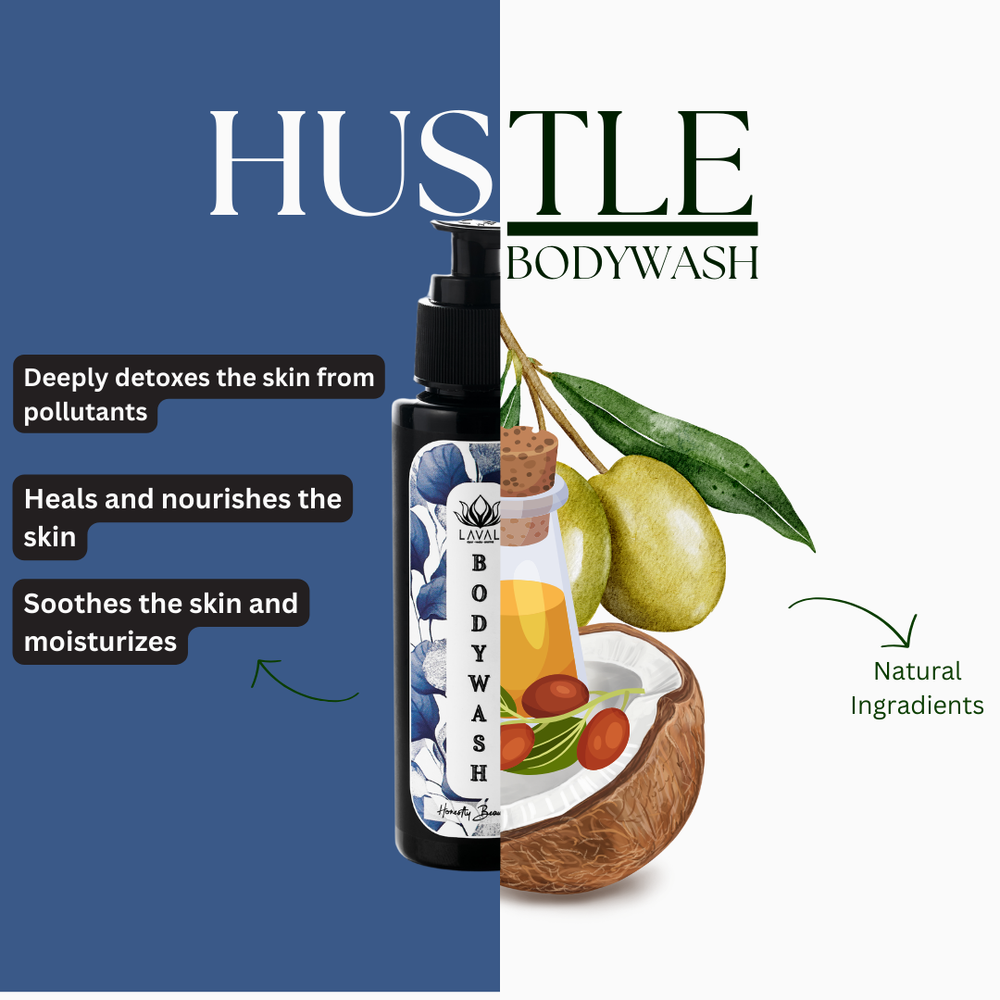 
                  
                    Hustle natural detoxifying aloe vera and Vitamin E body wash 100 ml | 100% natural for all type skin
                  
                
